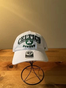 Boston Celtics Mütze NBA '47 Marke weiß Clean Up Strapback verstellbar NEU - Bild 1 von 8