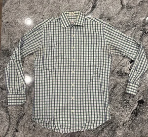 Peter Millar Checkered Purple White Green Dress Button Down Shirt Men's Medium - Picture 1 of 10