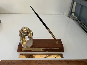 VTG AC OF S U.S. ARMY ALASKA GOLD PANNER DESK PEN W/ HOLDER READ - Picture 1 of 13