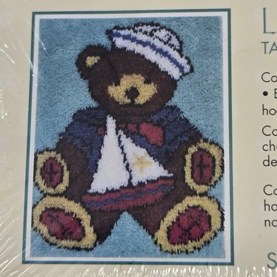 Latch Hook Kit 4303 WonderArt Caron 20 x27" 50.8 x 68.6 cm Sailor Bear Sealed - Image 1 of 4