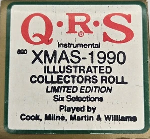 QRS Holiday Roll XMAS 1990 ILLUSTRATED COLLECTORS ROLL Player Piano Roll - Picture 1 of 4