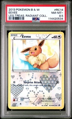 2013 POKEMON LEGENDARY TREASURES EEVEE #RC14 HOLO PSA 8.5 NEAR MINT #114420534 - Image 1 of 2