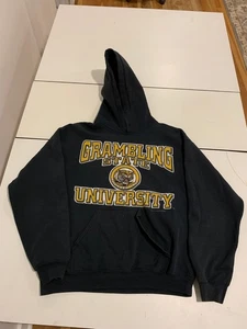 Vintage Grambling State Hoodie Medium Black Yellow Tiger HBCU Y2K Bayou Classic - Picture 1 of 5