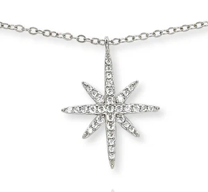 Collar estrella cristal plata esterlina personalizado regalo diario para ella Reino Unido - Imagen 1 de 11