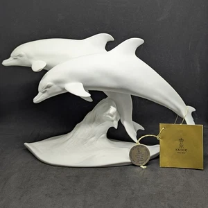 VTG KAISER PORCELAIN LEAPING DOLPHINS SCULPTURE DOLPHIN STATUE GERMANY - Picture 1 of 16
