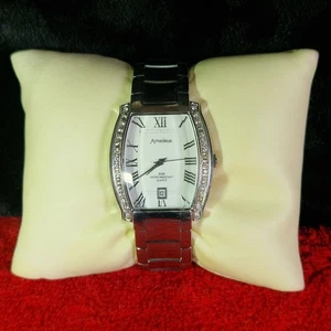 Amadeus Ladies Watch – Tonneau Case, Roman Dial, Crystal Sides – 30mm - Picture 1 of 5