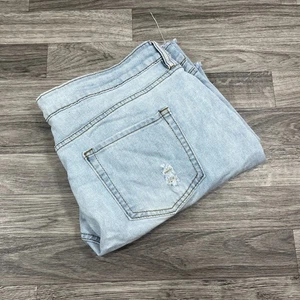 FASHION NOVA High Rise Med Wash Blue Denim Jean Bermuda Shorts Women's Size 14 - Picture 1 of 8