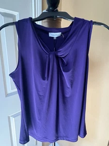 Calvin Klein Top Damen L Lila Tank Ärmellos Bluse Strickpullover Neu mit Etikett - Bild 1 von 9
