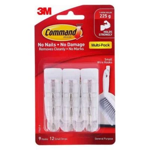 3M Command Damage-Free Small Utensil Hooks Value Pack White 17067-9 - Picture 1 of 1