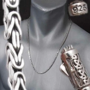 3 mm BALI BYZANTINISCH 925 STERLINGSILBER HERREN HALSKETTE KETTE 17 18 20 22 24 26" - Bild 1 von 12