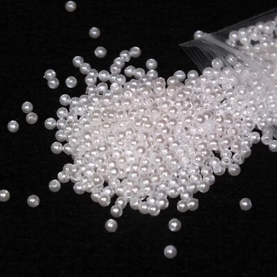 1,000pcs - 10,000pcs White 3mm Imitation Pearl Acrylic Beads - Beading Crafts - Image 1 of 4