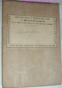 Cart001 - Map 1893 Beaujeu Mounted Military Bookstore Bonnaire in Lyon - Picture 1 of 5