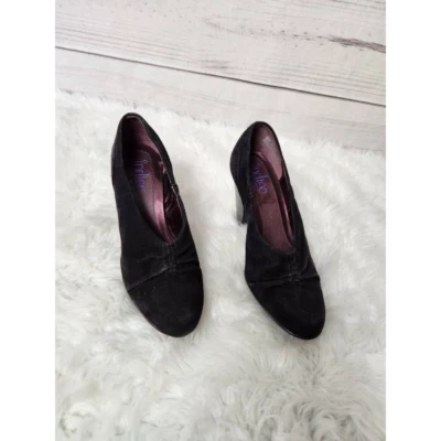 Indigo By Clarks Womens Classic Pump Heel Black Leather Slip On Velvety 7 M - Image 1 of 4