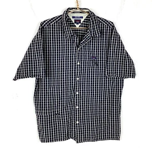 Vintage Tommy Jeans Shirt Size XL Black Plaid Button Up Short Sleeve - Picture 1 of 3