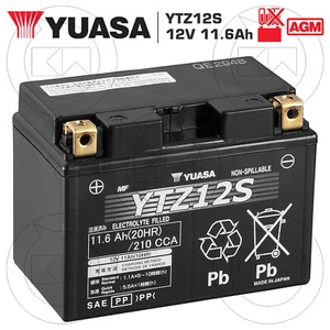 2017 YUASA YTZ12S 12V 11Ah SEALED PRECHARGED YAMAHA T-Max 530 ABS BATTERY - Picture 1 of 3