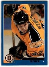 2003-04 O-Pee-Chee Blue P.J. Stock /500 #34 Boston Bruins