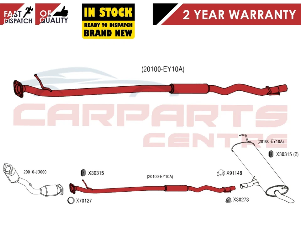 SILENCIADOR MEDIO CENTRO DE ESCAPE 20100-EY10A PARA NISSAN QASHQAI 1.6 2007-2013 Foto 1 de 1
