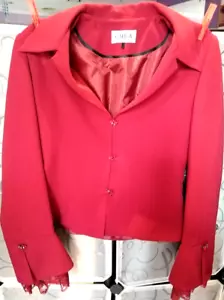 CARLA: MODE ITALY - WOMEN'S RED BLAZER JACKET / SIZE 40 - VERY GOOD COND - Picture 1 of 5