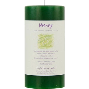 Money Crystal Journey Candle's 3"x6" Pillar Candle! 80-100 Minutes Burn time! - Picture 1 of 2