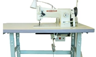 New Consew 206RB-5 Upholstery Sewing Machine, Stand, Servo Motor & LED Lamp - Image 1 of 4