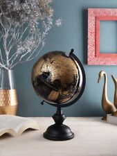 14 Inch Black Educational World Globe with Heavy Metal Arc and Base Gift Item