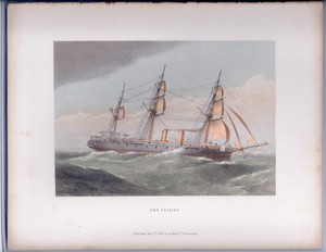 Colored Plate of the H.M.S. "Raleigh" from "The Ships of the Royal Navy" 1885