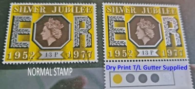 GB Errors: Dry Print Sepia Queen's head TL GP FDI 1977 Jubilee SG1037-6344EC1yh - Image 1 of 4