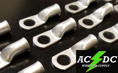 (10) 4 AWG Anillo 3/8" Agujero Terminal Tuerca Chapado en Estaño Cobre Cable Tuerca Calibre Foto 1 de 3