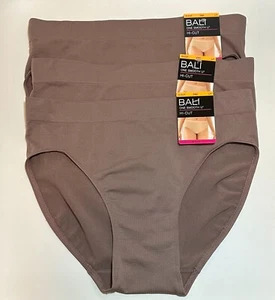 NWT 3 Bali One Smooth U Hi-Cut 2362 Panties Brown Size 7/L - Picture 1 of 1