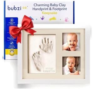 Kit/molde de arcilla con estampado de manos y pies para regalo de baby shower con marco de recuerdo no tóxico  - Imagen 1 de 6
