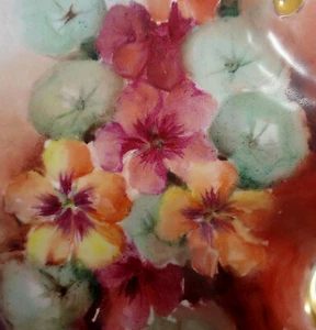 Antique Rosenthal Monbijou Fine China Hand Painted Nasturtium Bowl 1890s mAAS - Picture 1 of 5