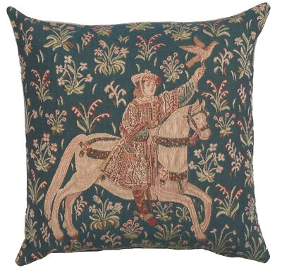 The Rider 1 French Woven Tapestry Cushion Pillow Cover Fine Art Home Decor - Image 1 of 4
