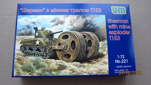 Unimodel 221 - 1/72 Sherman wiht Mine Exploder T1E3 UM 221 Plastic Model Kit - Picture 1 of 1