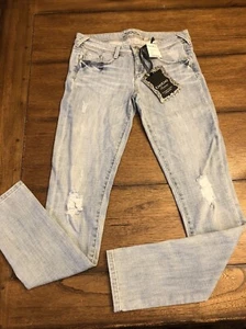 Bebe Skinny Jeans Womens Size 28 Blue Low Rise Stretch Denim Curvy Distressed - Picture 1 of 17
