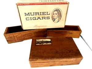 LOT. CHESSE 2LB PINE WOOD BOX DAIRY & TASTY LOAF CRATE MURIEL CIGAR & CHOCOLATE - Picture 1 of 20