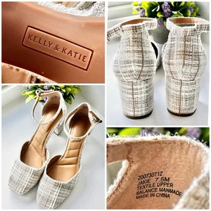 Kelly & Katie “Jackie” Plaid Pump Ankle Strap, Pre-Owned, 7.5 M Women’s Shoes - Picture 1 of 6