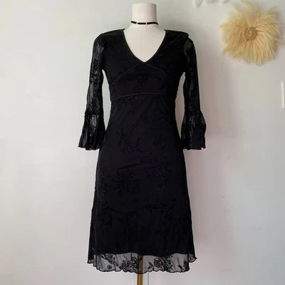 VTG Jodi Kristopher Womens Y2K Whimsigoth Dress Size S Babydoll Velvet Burnout - Image 1 of 4