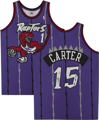 Camiseta Mitchell & Ness 1998 firmada por Vince Carter Toronto Raptors con Insc ROY Foto 1 de 4