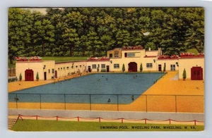 Wheeling WV-West Virginia, Wheeling Park Schwimmbad, Vintage Postkarte - Bild 1 von 2