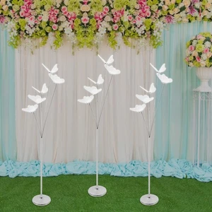3* Silber Schmetterling Stehlampe Stehlampe Hochzeit Party Deko Requisiten Lampe - Bild 1 von 17