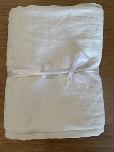 Verjüngung 50 x 108 Belgische Leinen Vorhänge, Baumwolle Gefüttert Elfenbein -lesen - Bild 1 von 4
