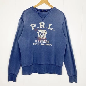 Polo Ralph Lauren Felpa Uomo Taglia Large Bulldogs Singola V Girocollo Sbiadito - Foto 1 di 6