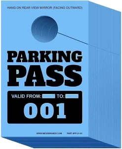 MESS Parking Permit Hang Tag (001-500 Numbered) Parking Pass Hangtags - Car... - Picture 1 of 8