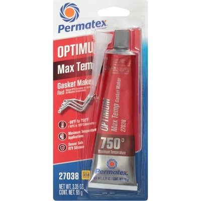 Permatex Gasket Making Compound 27038; Optimum Red 3.35oz Tube Red Silicone - Image 1 of 2