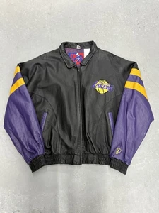 90s Pro Player Lakers Embroidered Leather Jacket - Picture 1 of 6