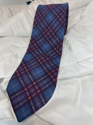 Corbata de lana a cuadros azul y púrpura Robert Talbott Foto 1 de 4