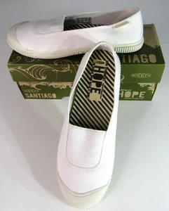 KEEN Santiago U-Gore Sustainable White Canvas Slip-On Loafers Women's Size 8.5 - Picture 1 of 10