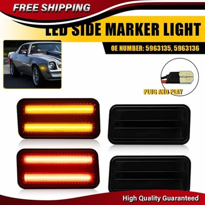 Luz de marcado lateral LED lente ahumada ámbar y rojo para Pontiac Firebird/trans 1970-81 Foto 1 de 4