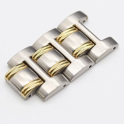 Gucci 9040M Genuine 3 Links Men's Watch Band Bracelet Parts Silver / Gold 18mm - Image 1 of 3