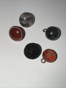 Collection of 5 antique paperweight/waistcoat buttons - VGC see condition report - Bild 1 von 11